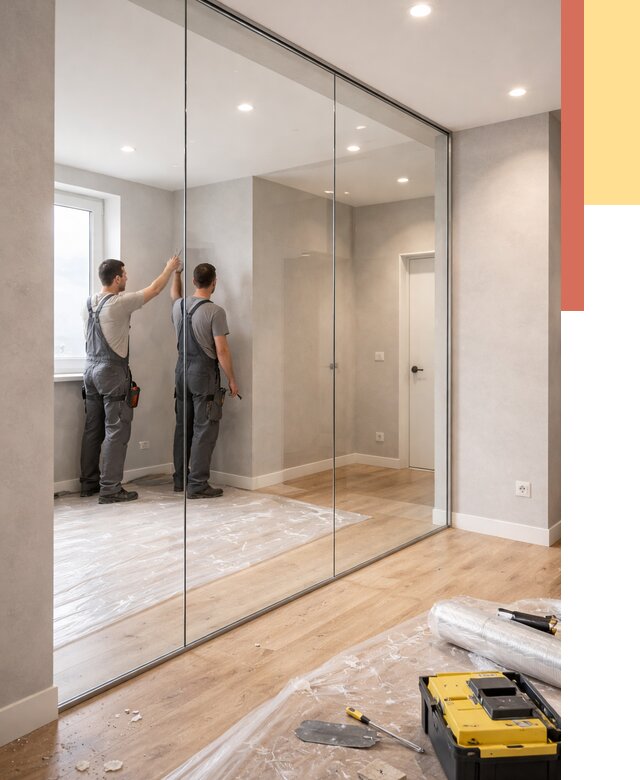 Безрамные стеклянные перегородки в Балтийске — монтаж от 9685 руб. | ОТДЕЛОЧНИК-Блт