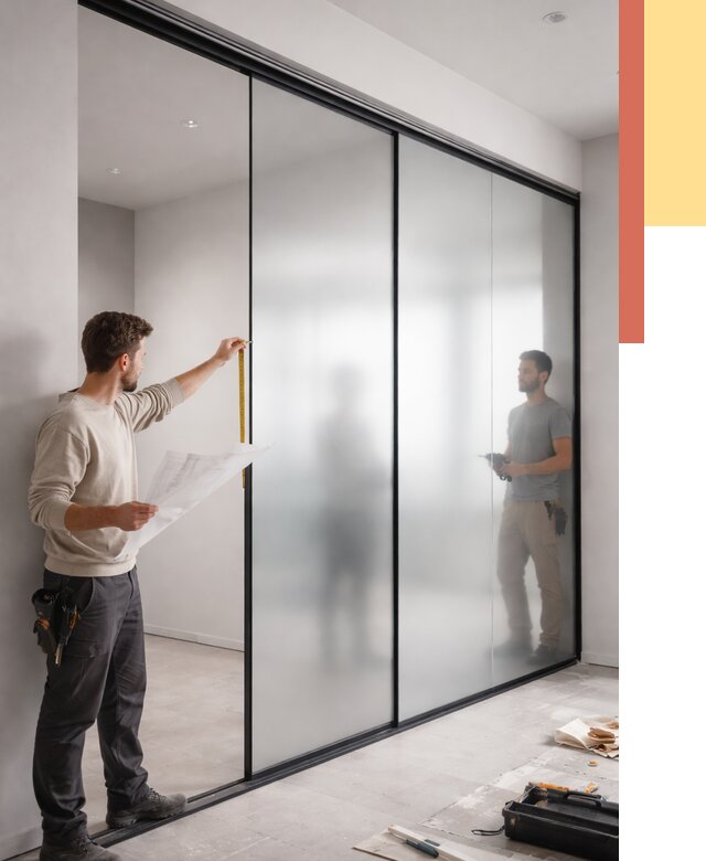 Матовые стеклянные перегородки в Балтийске от 8666 руб. — монтаж и установка | ОТДЕЛОЧНИК-Блт