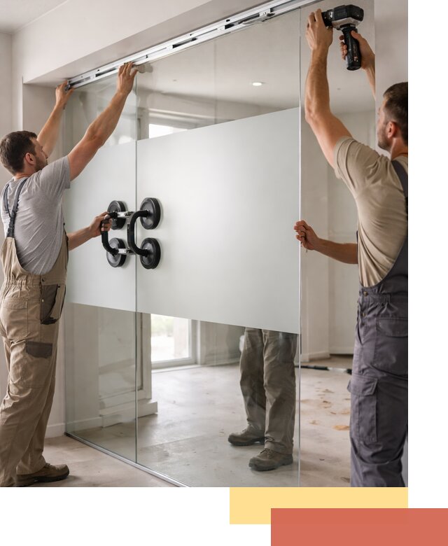 Матовые стеклянные перегородки под ключ в Балтийске