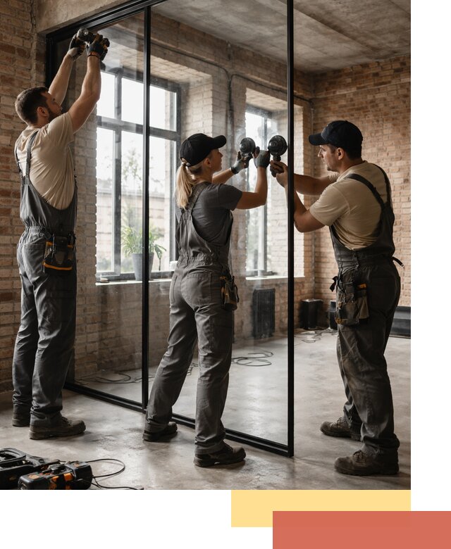 Стеклянные перегородки лофт — изготовление и монтаж в Балтийске