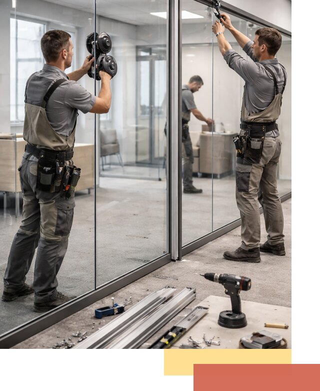 Стеклянные офисные перегородки под ключ в Балтийске