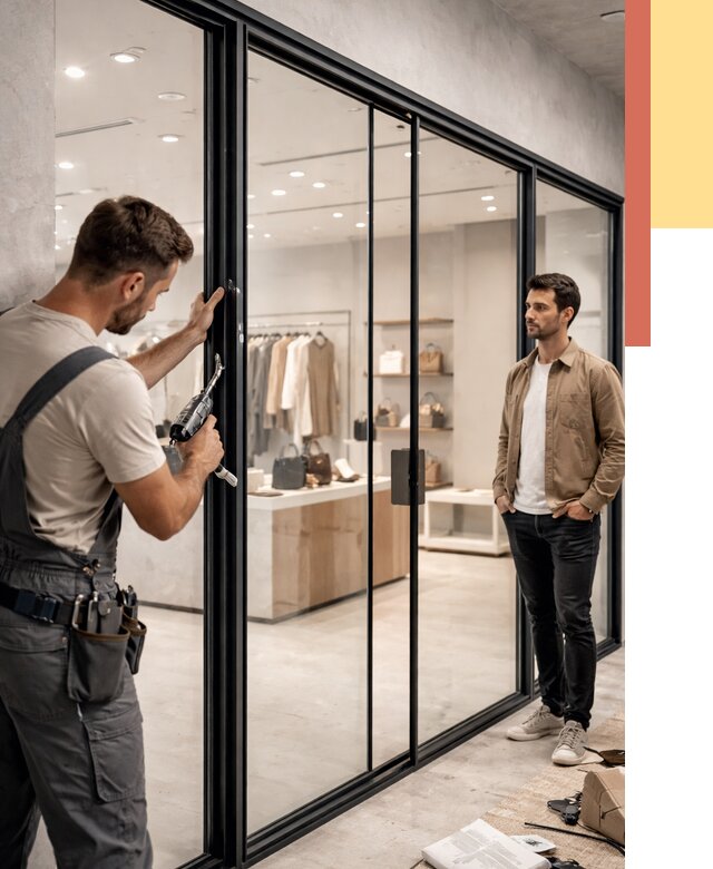 Стеклянные перегородки для магазинов в Балтийске от 8360 руб. под ключ | ОТДЕЛОЧНИК-Блт