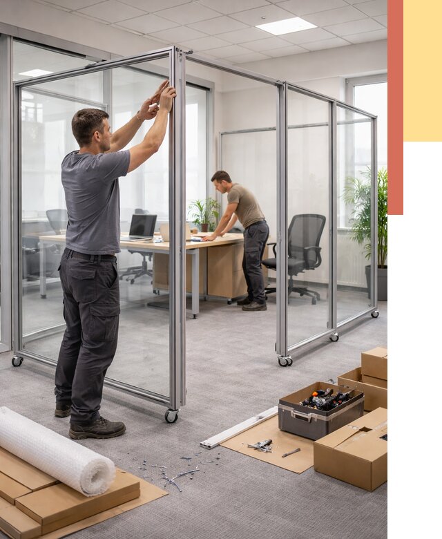 Мобильные офисные перегородки в Балтийске от 12744 руб. — установка под ключ | ОТДЕЛОЧНИК-Блт