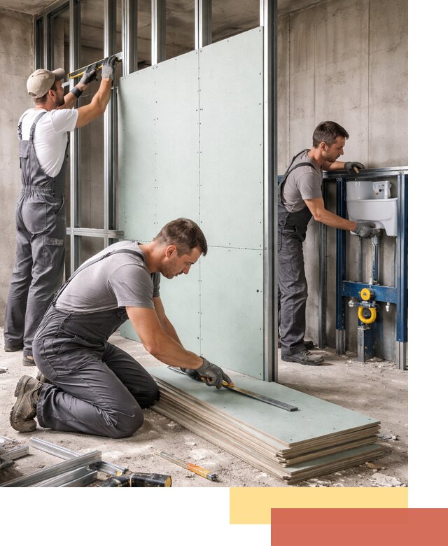 Монтаж и ремонт сантехнических перегородок в Балтийске