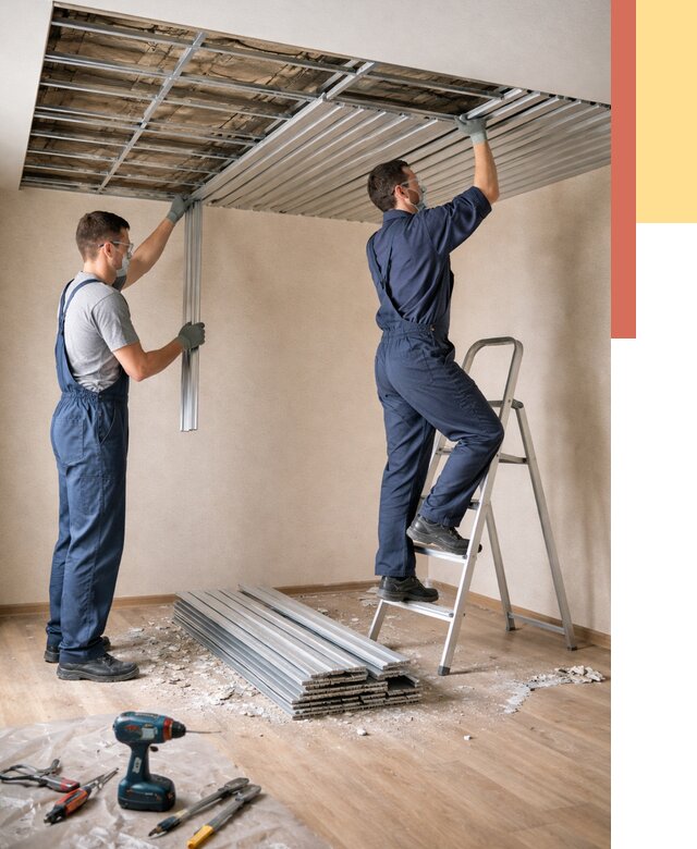 Демонтаж реечного потолка в Балтийске от 4588 руб. быстро и недорого | ОТДЕЛОЧНИК-Блт