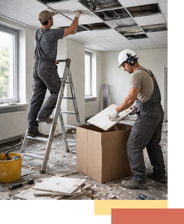 Демонтаж потолочной плитки в Балтийске быстро и аккуратно