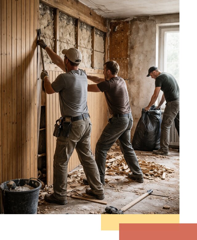 Демонтаж вагонки и вывоз материалов в Балтийске