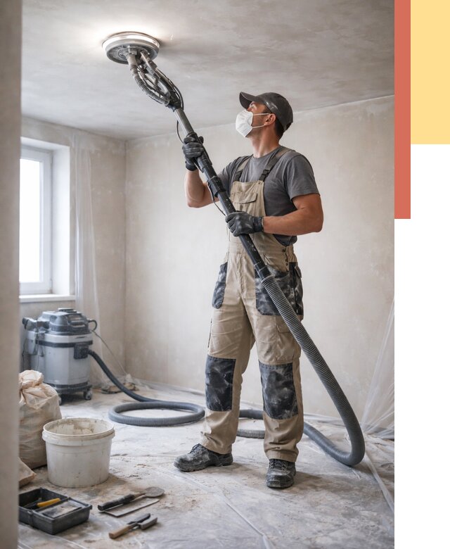 Шлифовка потолка в Балтийске от 3568 руб. — услуги шлифования потолка | ОТДЕЛОЧНИК-Блт