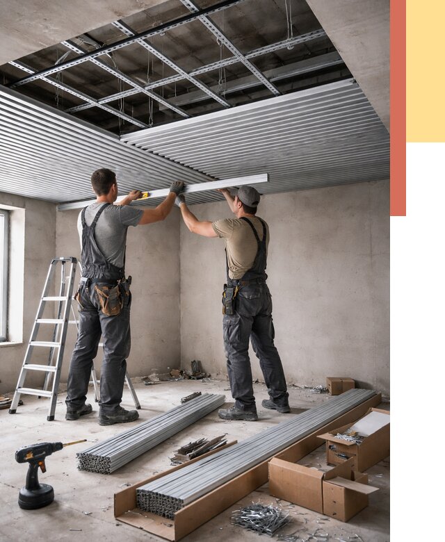 Монтаж реечного потолка в Балтийске от 4588 руб. под ключ | ОТДЕЛОЧНИК-Блт