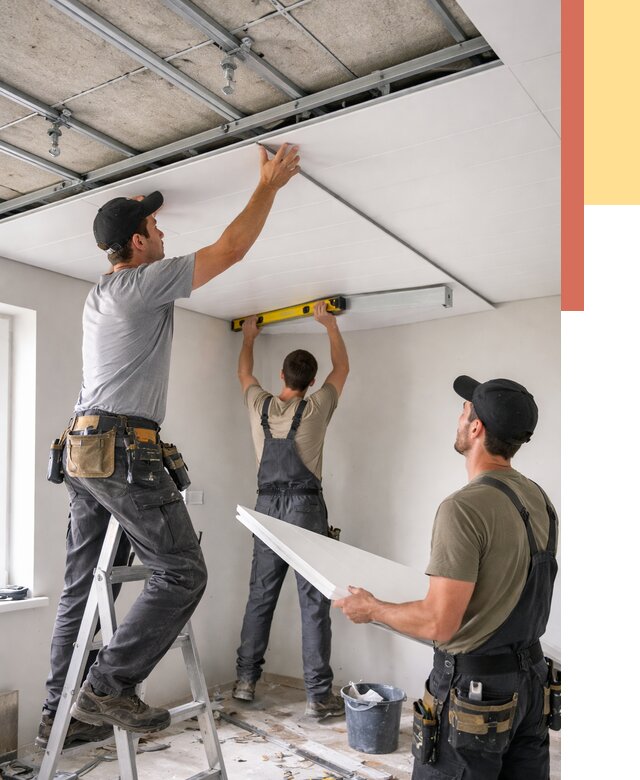 Монтаж потолка из ПВХ панелей в Балтийске от 3568 руб./м2 — быстро и недорого | ОТДЕЛОЧНИК-Блт