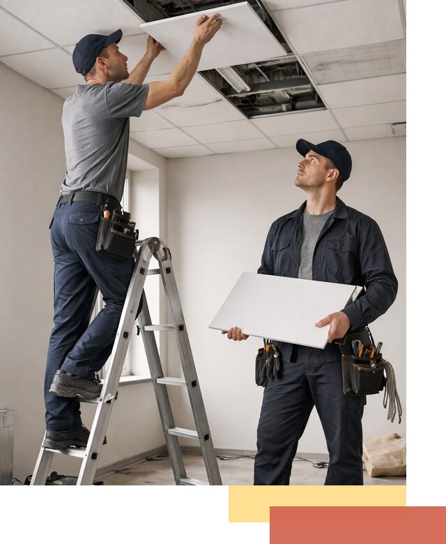 Обслуживание подвесного потолка в Балтийске — ремонт и чистка