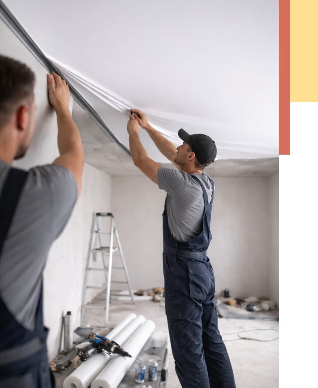 Монтаж матового натяжного потолка в Балтийске от 4588 руб./м² — быстро и недорого | ОТДЕЛОЧНИК-Блт