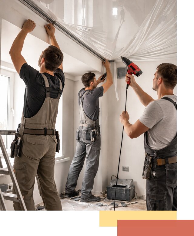 Монтаж глянцевого натяжного потолка в Балтийске быстро и качественно