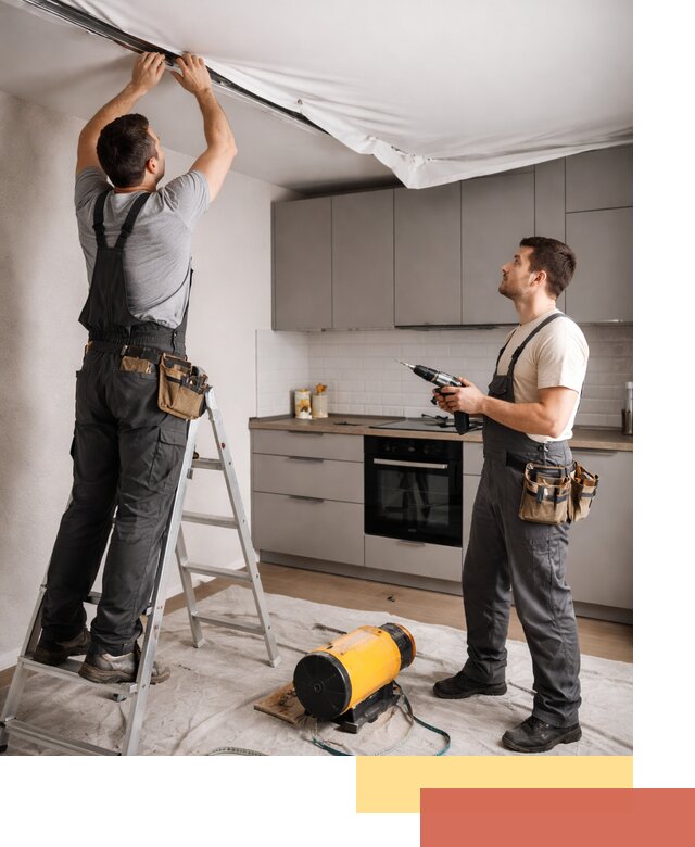 Монтаж натяжного потолка на кухне в Балтийске