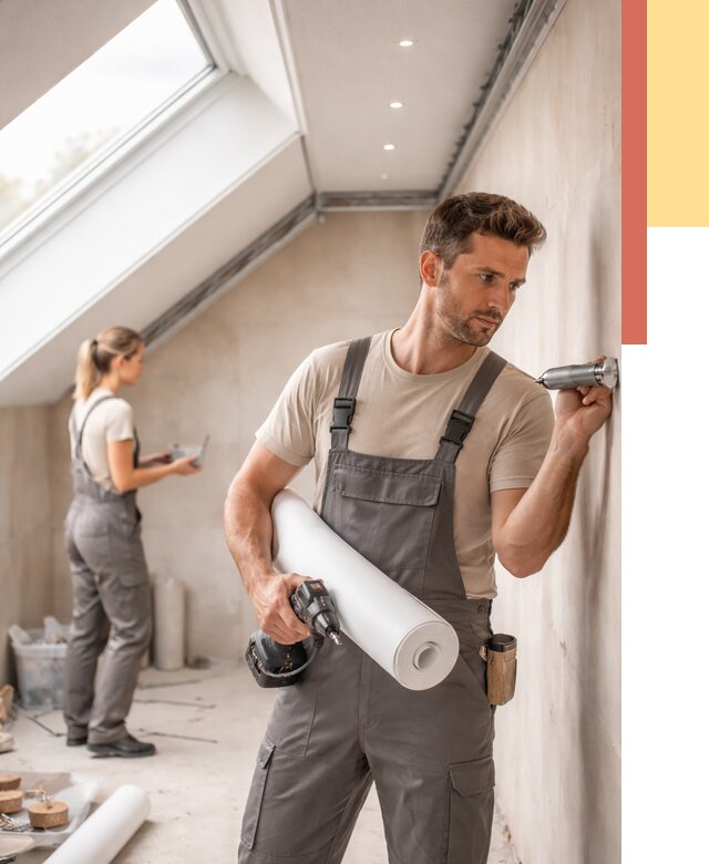 Монтаж натяжного потолка на мансарде в Балтийске от 3568 руб. | ОТДЕЛОЧНИК-Блт