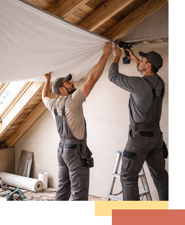 Монтаж натяжного потолка в мансарде в Балтийске