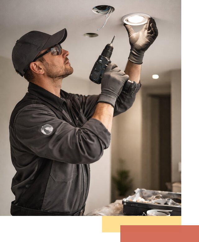 Установка точечных светильников в натяжной потолок в Балтийске