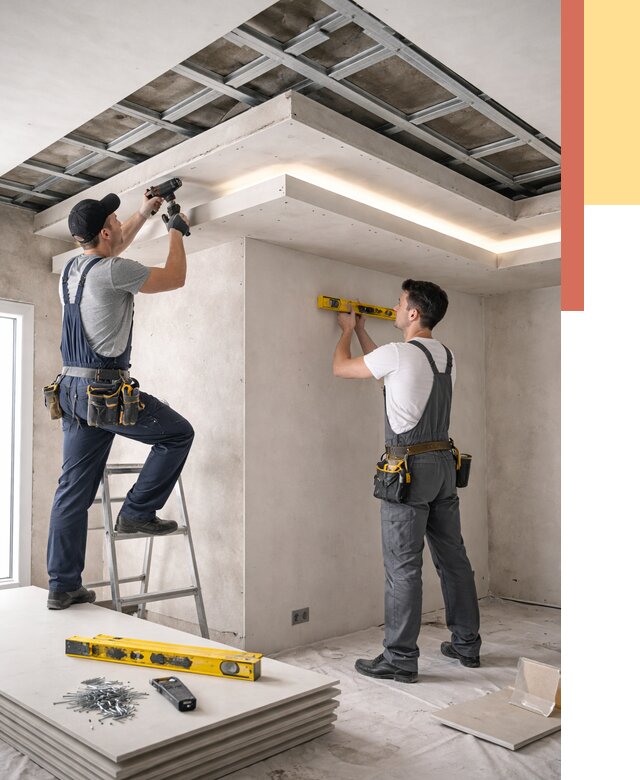 Двухуровневый потолок из гипсокартона в Балтийске от 1478 руб. под ключ | ОТДЕЛОЧНИК-Блт