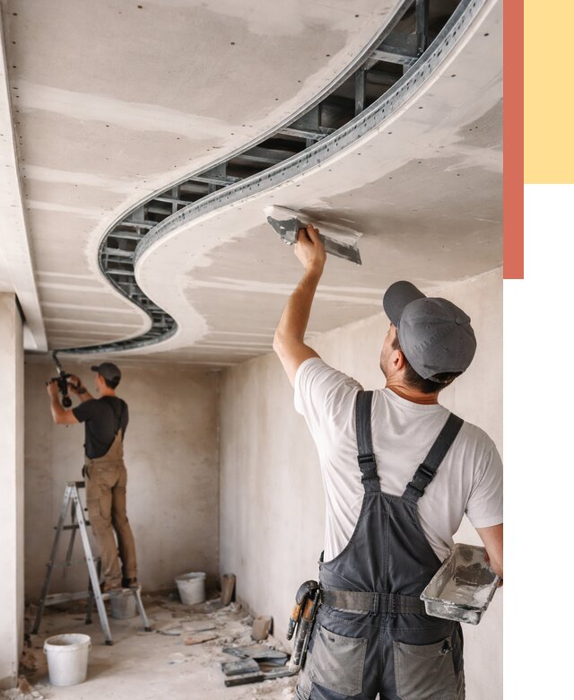 Криволинейный потолок из гипсокартона в Балтийске от 2141 руб./м2 | ОТДЕЛОЧНИК-Блт