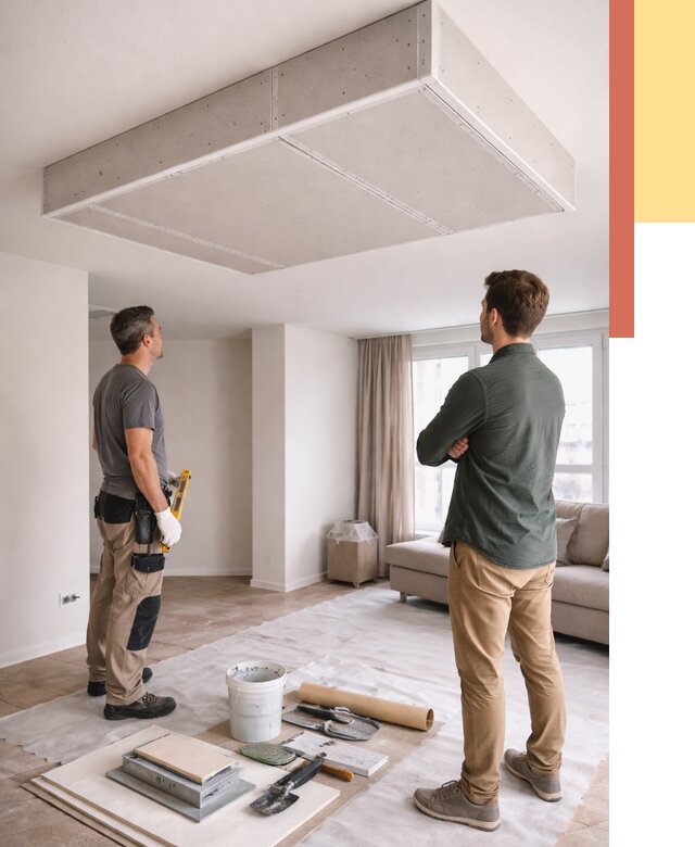 Короб на потолке из гипсокартона в Балтийске от 2243 руб. — монтаж и услуги под ключ | ОТДЕЛОЧНИК-Блт