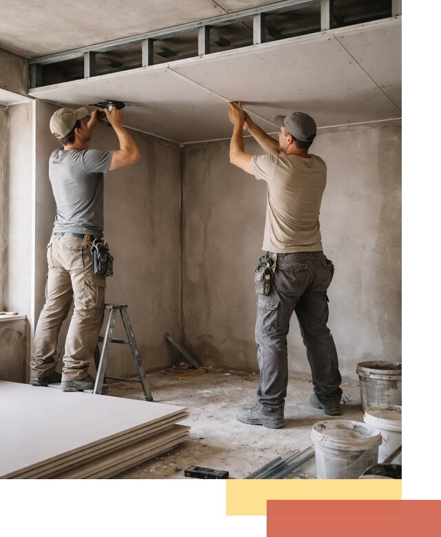 Короб из гипсокартона на потолке под ключ в Балтийске