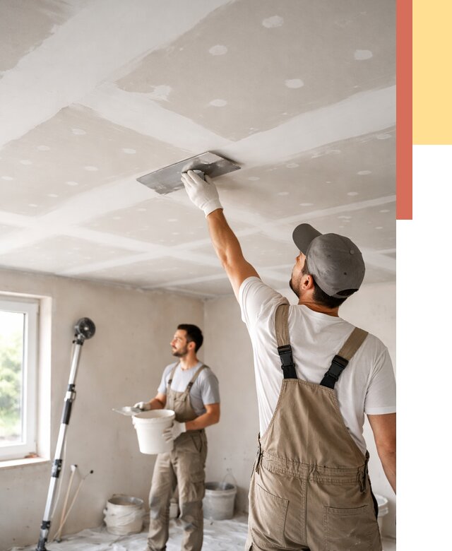 Шпаклевка потолка из гипсокартона в Балтийске от 3262 руб./м2 — услуги под ключ | ОТДЕЛОЧНИК-Блт