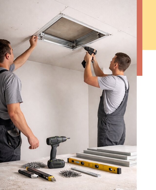 Установка люка в потолок ГКЛ в Балтийске от 2549 руб. под ключ | ОТДЕЛОЧНИК-Блт