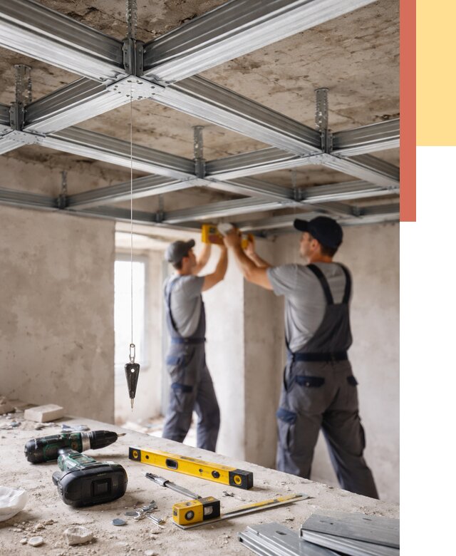 Монтаж каркаса потолка из профиля в Балтийске от 4588 руб. — услуги ОТДЕЛОЧНИК-Блт