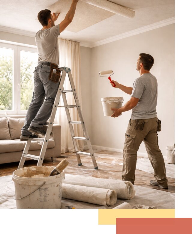 Поклейка обоев на потолок в Балтийске — качественно и быстро