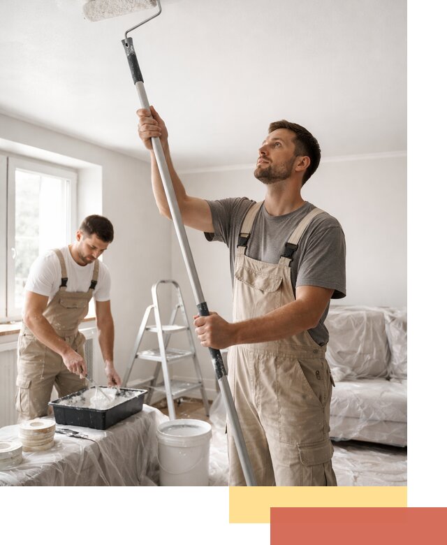 Покраска потолка водоэмульсионной краской в Балтийске