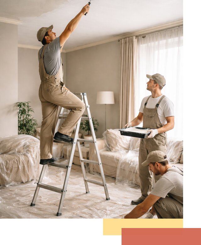 Покраска потолков акриловой краской в Балтийске качественно и быстро