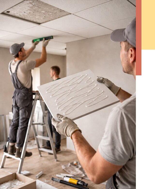 Монтаж потолочной плитки в Балтийске от 4588 руб. — быстро и недорого | ОТДЕЛОЧНИК-Блт