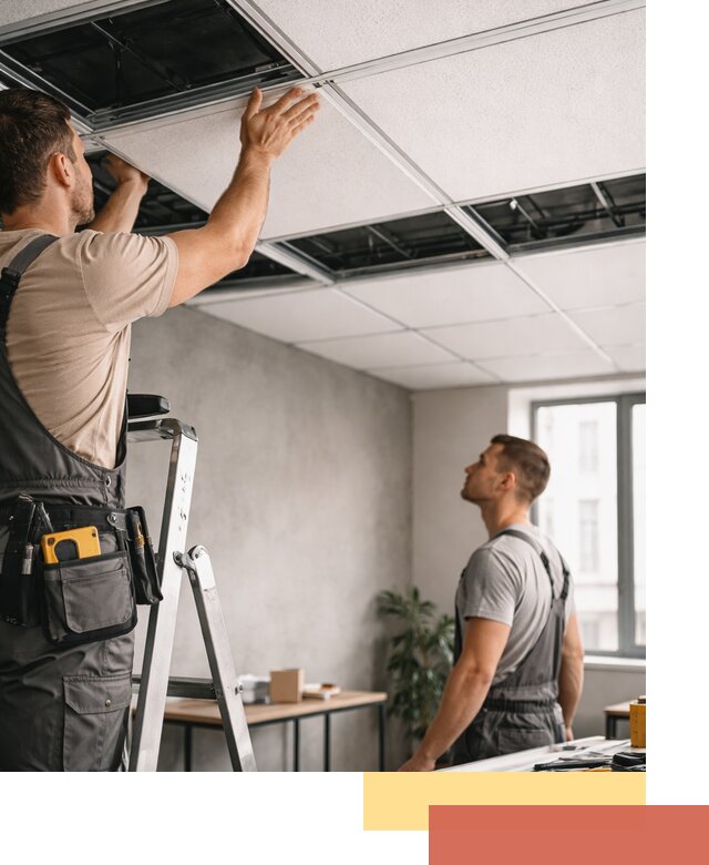 Монтаж потолочной плитки в Балтийске качественно и в срок