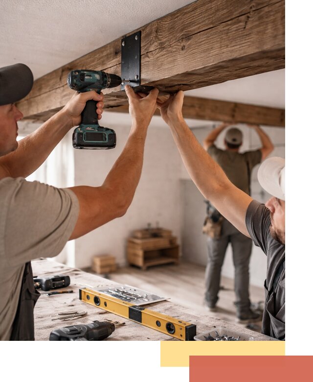 Монтаж декоративных потолочных балок в Балтийске