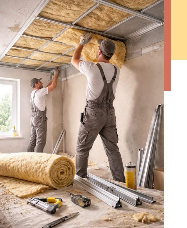 Утепление потолка в Балтийске от 7340 руб/м2 — недорого, быстро, под ключ | ОТДЕЛОЧНИК-Блт