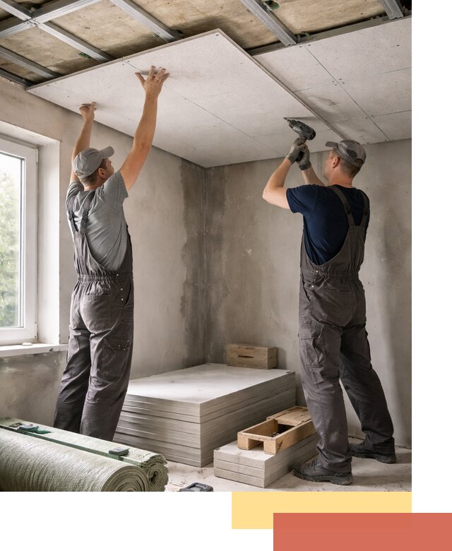 Шумоизоляция потолка панелями ЗИПС в Балтийске